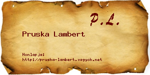 Pruska Lambert névjegykártya